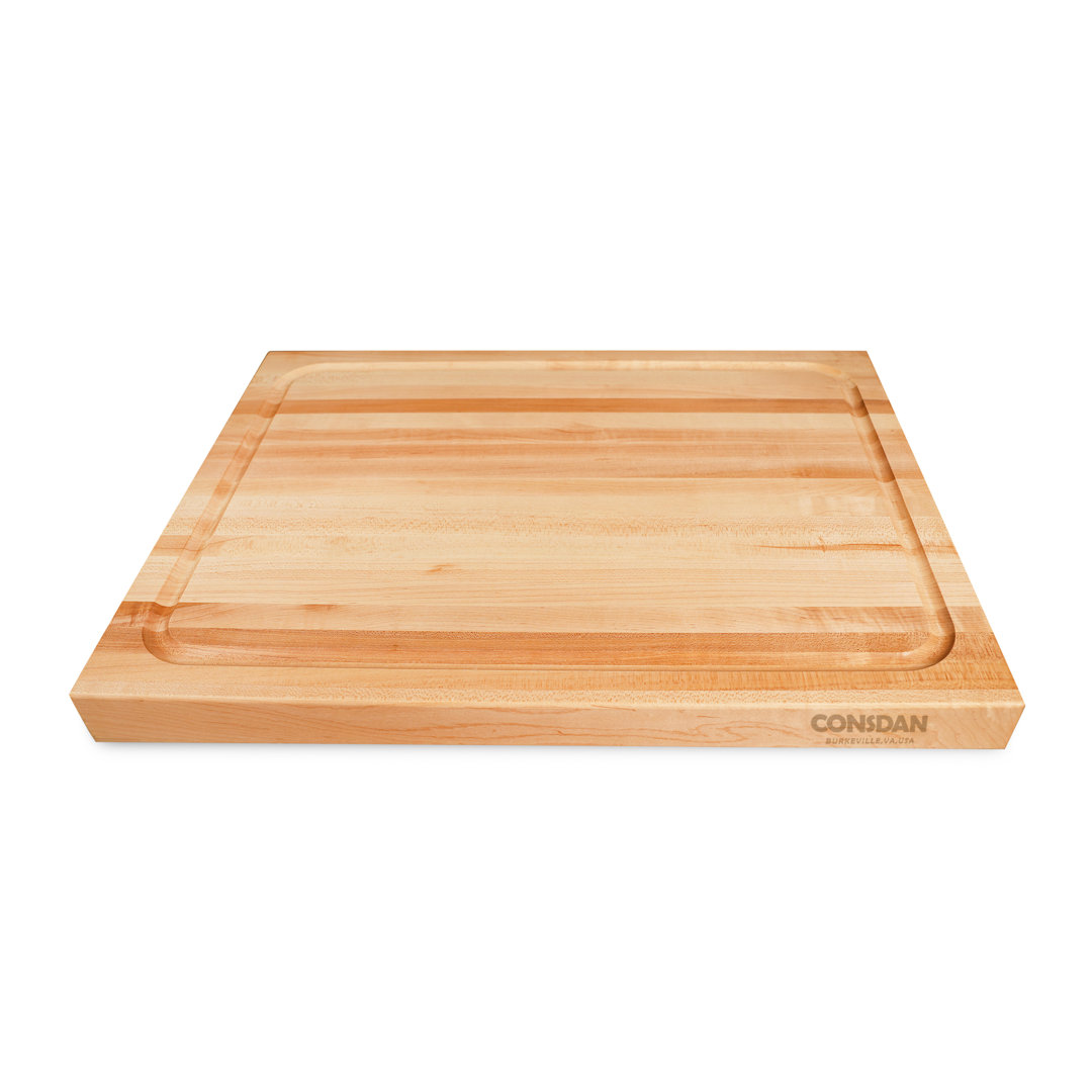 CONSDAN Wood Cutting Board, Solid Hard Maple, 1-1/2” Thick CONSDAN 
