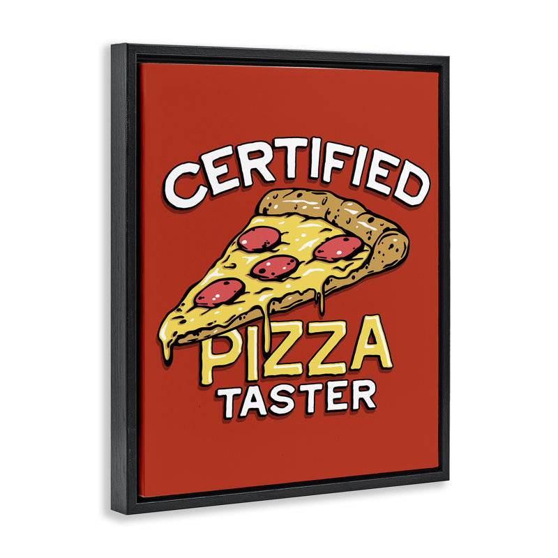 Cadre flottant certifié Pizza Taster, design par Jedco Brands, Inc., H 21 po x l 17 po, Cadre flottant noir de jais