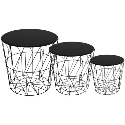 Blakeley Glass Top Frame Nesting Tables