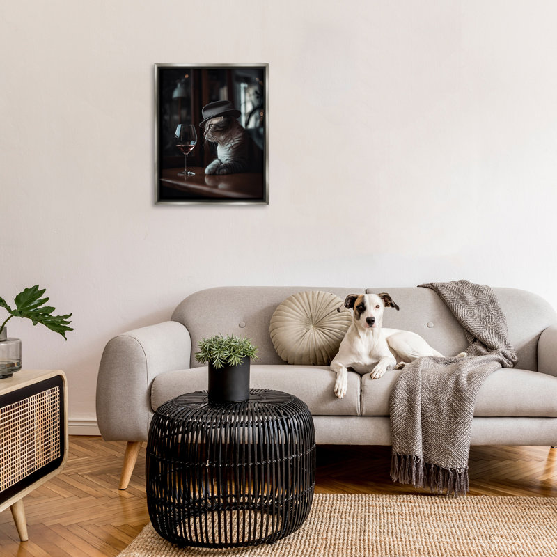 Classy Cat at Bar Canvas Wall Art by Ziwei Li, 30" H x 24" W