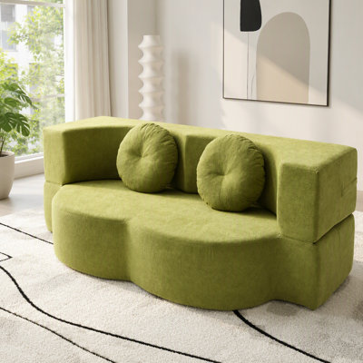 2-in-1 Folding Foam Sofa Bed with Pillow – No Assembly