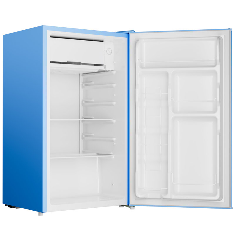 BANGSON 3.2 Cu.Ft Mini Fridge with Freezer, Low Noise Energy Efficient Compact Refrigerator for Dorm Room, Apartment, Office，Blue