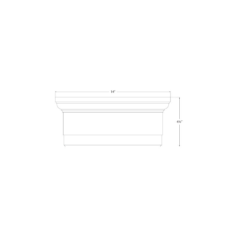 Siena Small Flush Mount, Polished Nickel, 4.5" H x 14" W x 14" D
