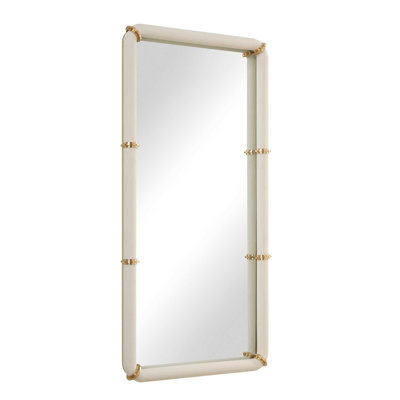 Uttermost Cyprus White Leather Mirror