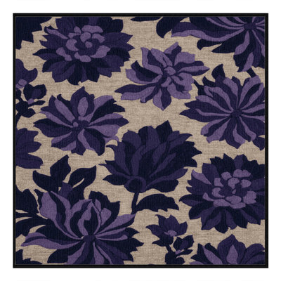 Washable Violet Flowers Vegetables Area Rug