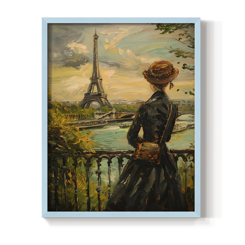 Reproduction encadrée WOMEN Series DCX III - bois massif, H 15 po x l 12 po, Bleu