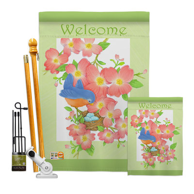 Double Sided 40'' H x 28'' W Polyester Flag Set