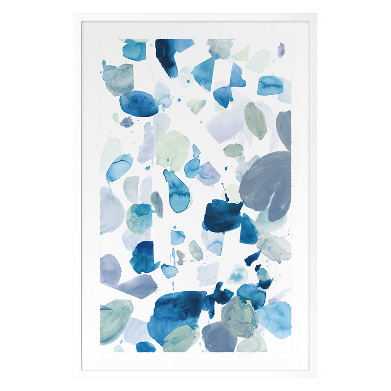 Butterfly Dance In Blue B Print by Allyson Fukushima, White, 24" H x 16" W x 1.25" D