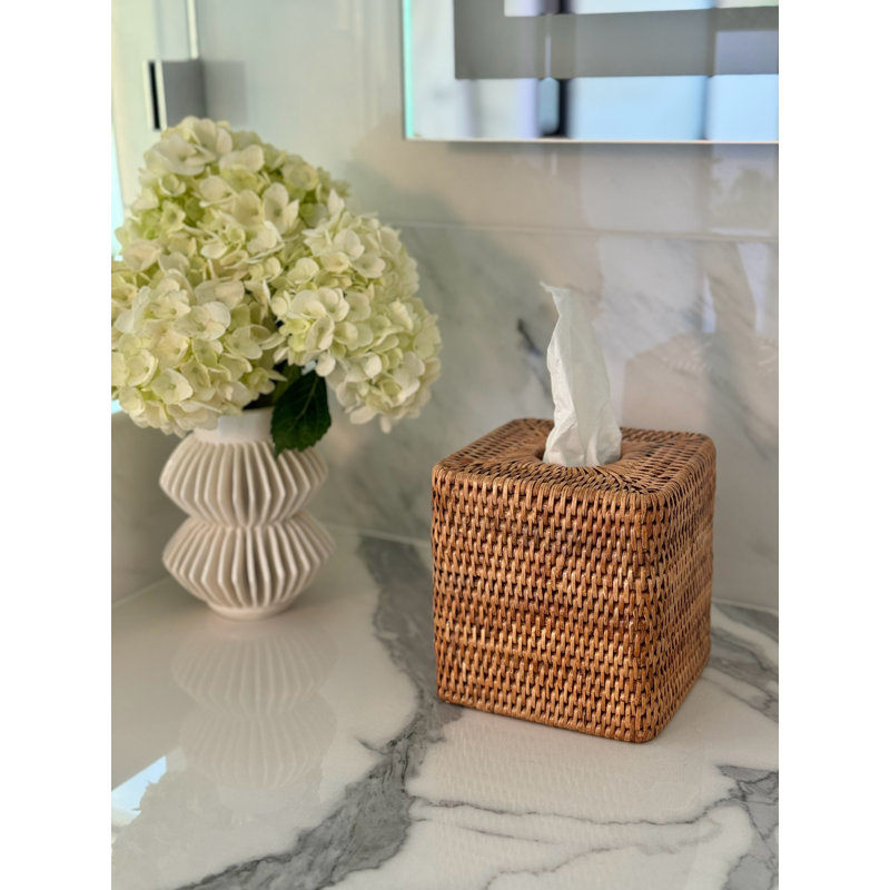 Everard Tissue Box Cover, Honey Brown