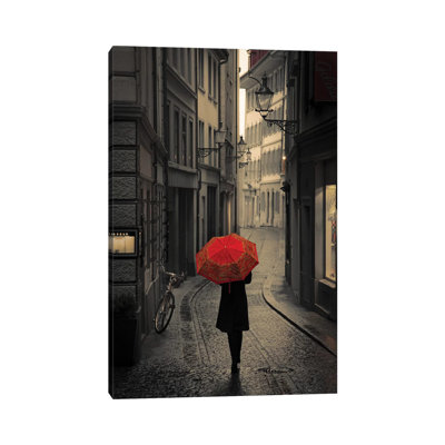Red Rain 1 Piece Wall Art on Canvas