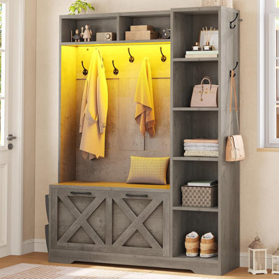 Hall Tree With Bench And Shoe Storage