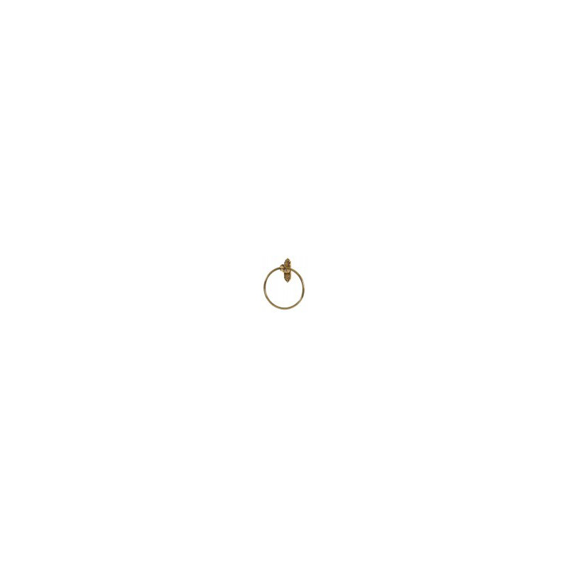 Ribbon and Reed Wall Mounted Towel Ring, Polished Antique