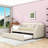 Twin-Size Linen Upholstered Daybed with Twin Trundle and Slats-1780050319