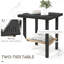 Table basse en osier avec coussins capitonnés-2087501130