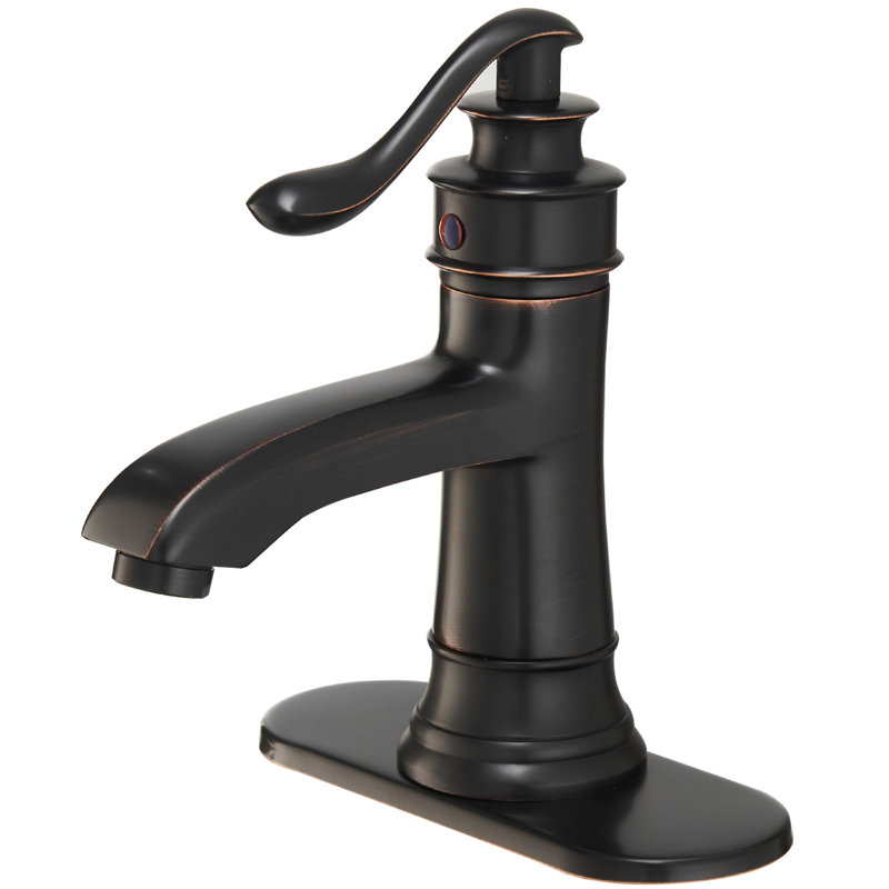 Single-Hole Single-handle Bathroom Faucet with Drain Assembly, Oil Rubbed Bronze