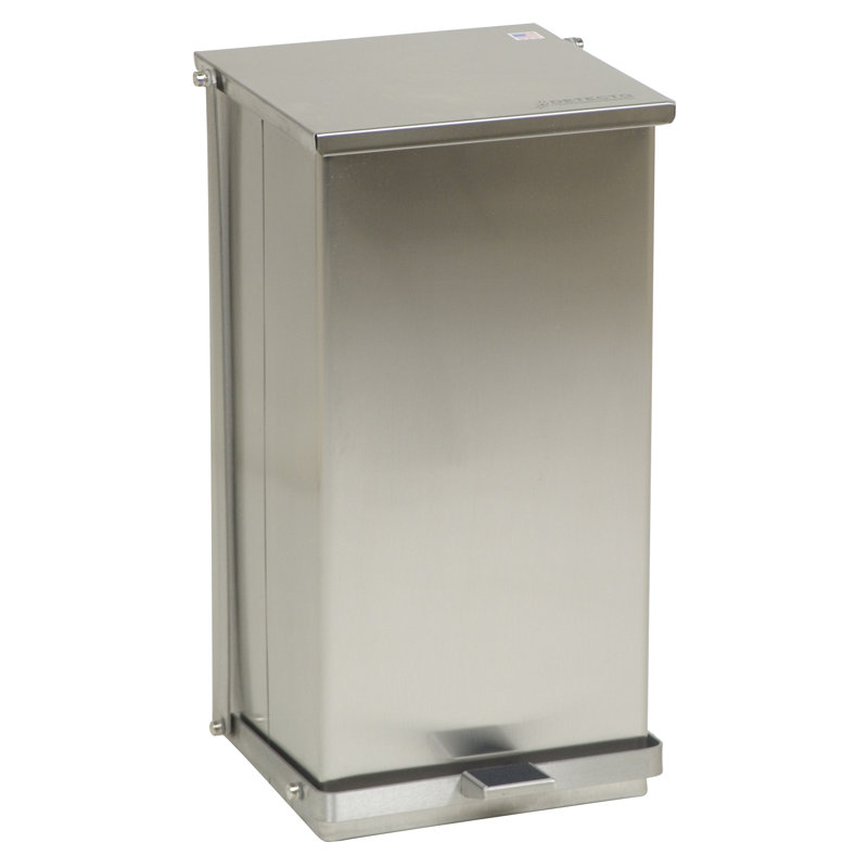 Steel Step On Kitchen Trash Can, 25 Gallon
