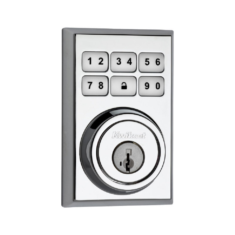 Smartcode Touchpad Electronic Deadbolt with Smartkey, Bright Chrome