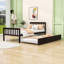 Lit simple avec lit gigogne simple et tête de lit, pied de lit-703906097