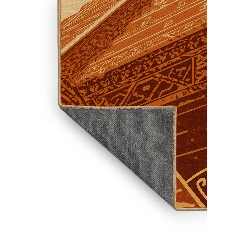 Tapis oriental brun moelleux doux et moelleux - reliure brun clair, 7 x 9