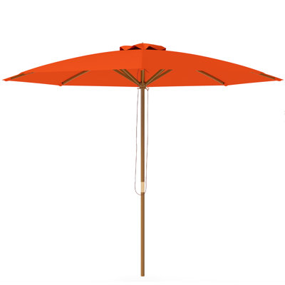 Outsunny 3 m Garden Parasol Pulley Operated Patio Umbrella