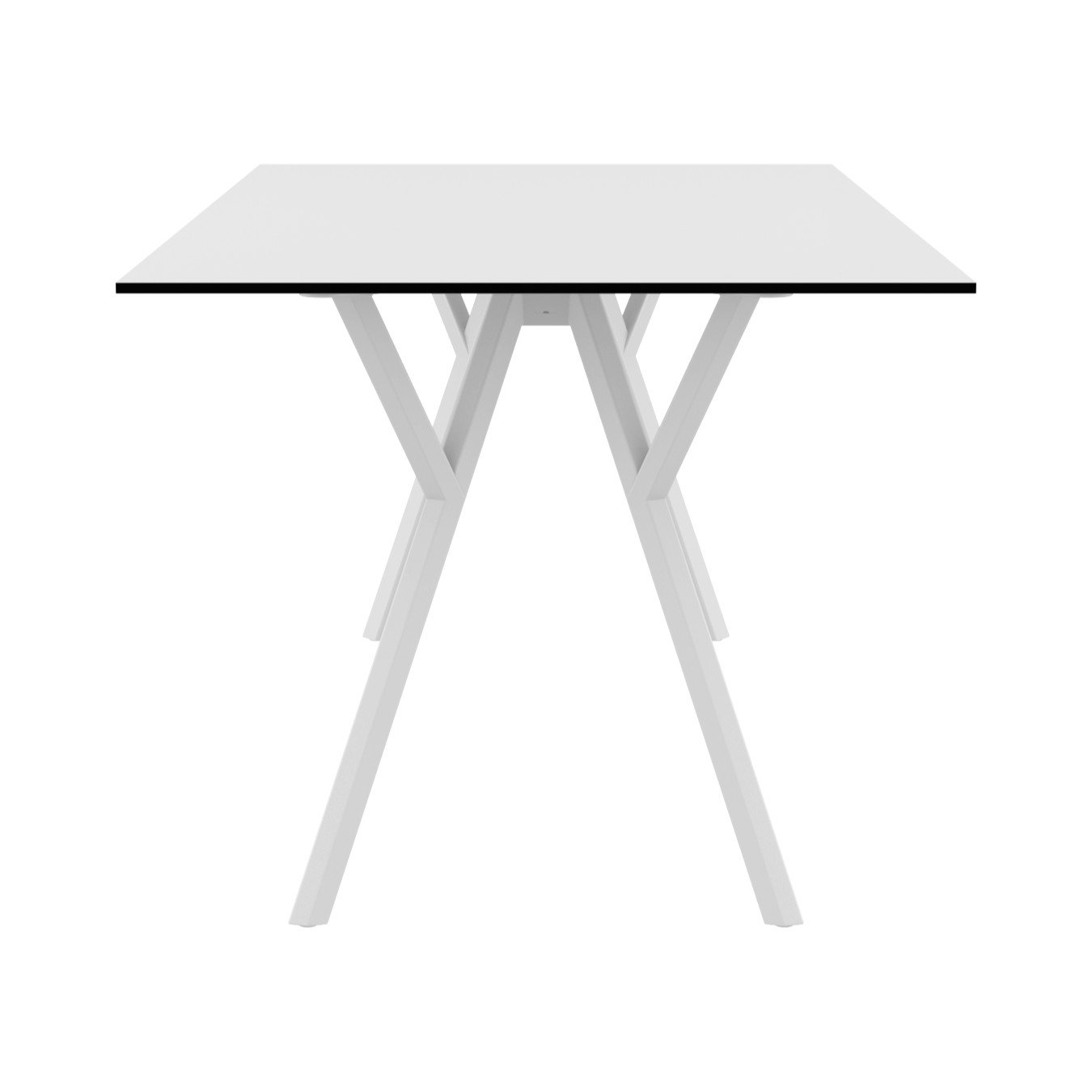Pontus Synthetic Laminate Outdoor Dining Table, White, 35.5'' W x 71'' L x 29.5'' H
