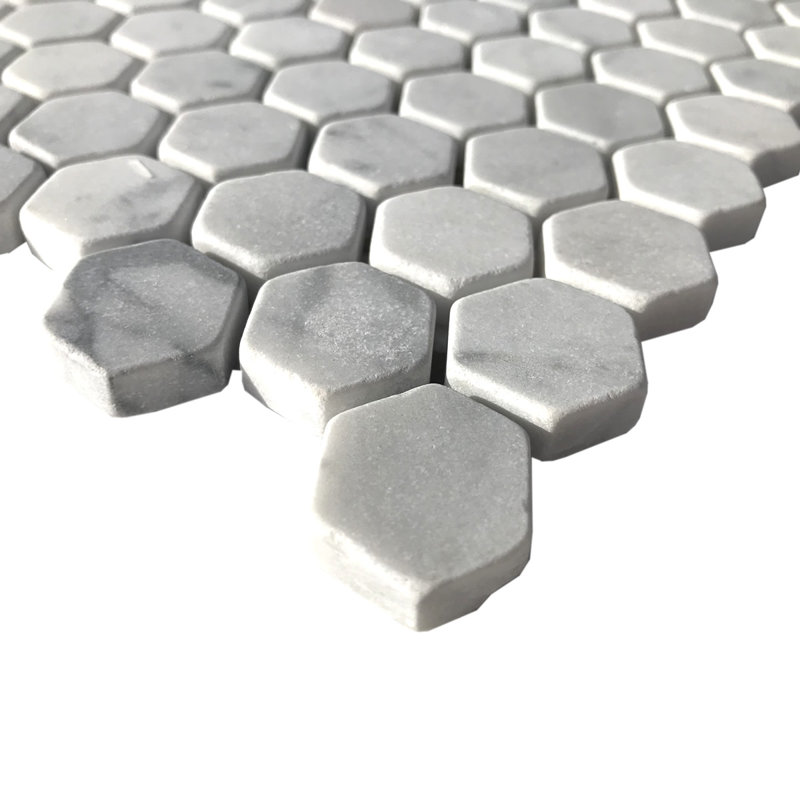 Carrara 1" x 1" Marble Honeycomb Mosaic Wall Tile