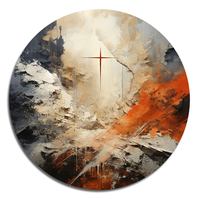 Clemansa - Art spirituel rond en métal, H 36 po x l 36 po