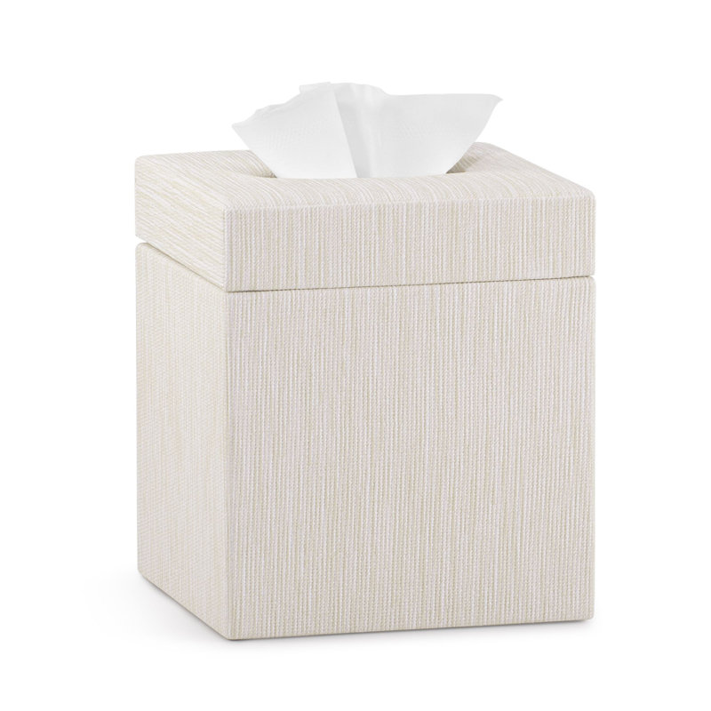 Reed Tissue Box Cover, Ivory