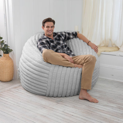Saxx 5 Foot Large Bean Bag w/ Removable Cover, Mondo Fur by Trule