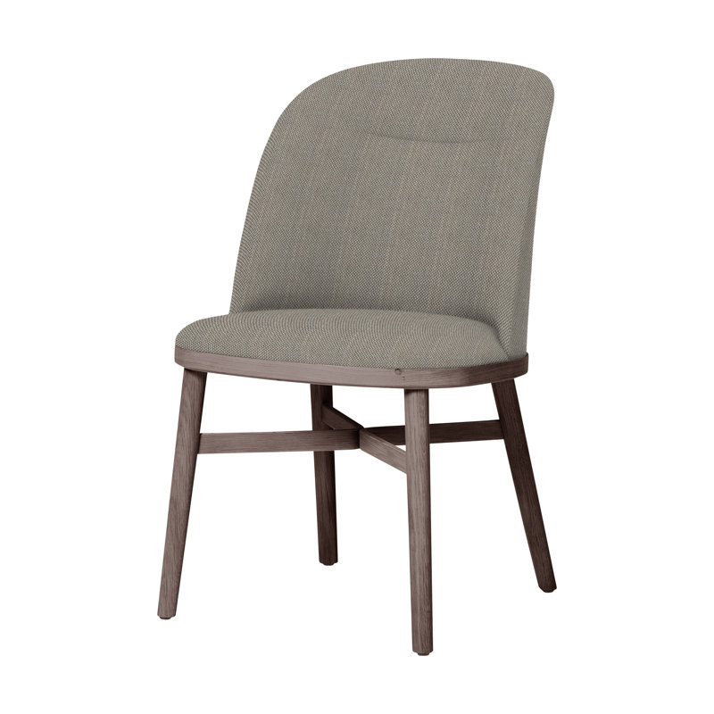 Bund 18'' H Upholstered Dining Chair, Soap Finished Walnut, Steelcut Trio 213