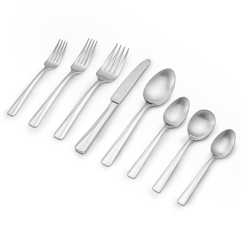 TDA Series Table 12 50 Piece Flatware Set, Stainless Steel Kitchen Utensils Set ,Dishwasher Safe