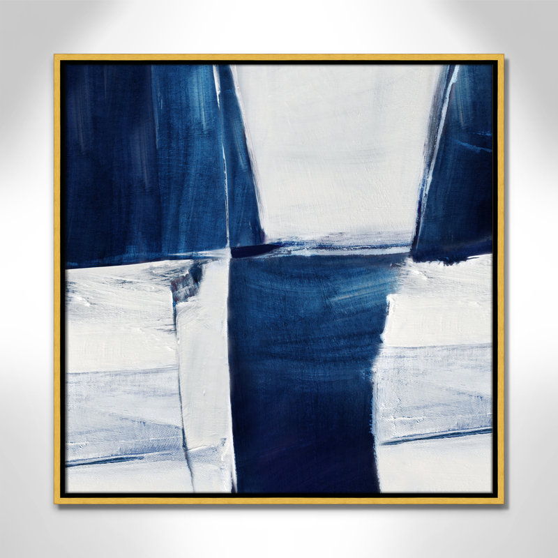 «Blue Midnight Plateau II» par Judith Shapiro, H 25,5 po x l 25,5 po, Doré
