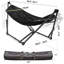  Garantie de 3 ans sur support Uniki, hamac pliable instantané des années 30 avec support, hamac de camping d'une capacité de 550 lb pour 1 personne, hamac portable et durable de qualité supérieure, noir-1306764905