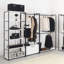Penderie avec cadre en métal - Rangement très profond, eau et chaleur, panneau de teinture Stain Scratch E0, construction modulaire blanche avec espace de rangement, métal thermolaqué, 2 fois plus épais, fabriqué, agencement