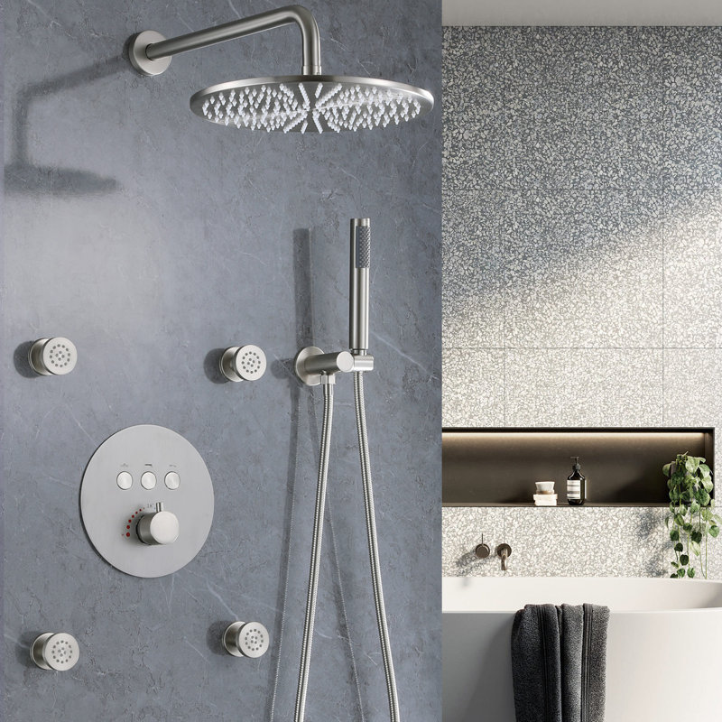 All-In-One Kit with Rough in-Valve, Brushed Nickel