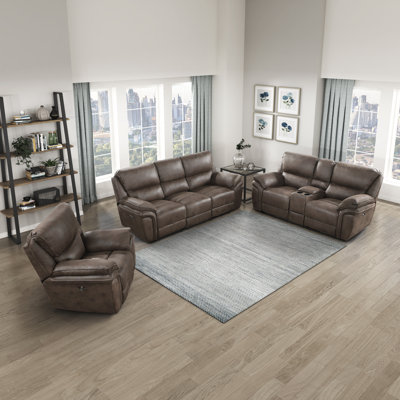 Larner 3-Piece Microfiber Pillow-Top Arm Reclining Sofa Set by Latitude Run