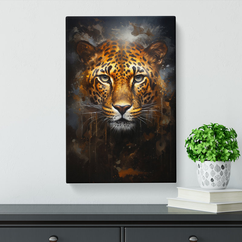 Leopard Romanticism - Wrapped Canvas Print, 76cm H x 50cm W x 3cm D