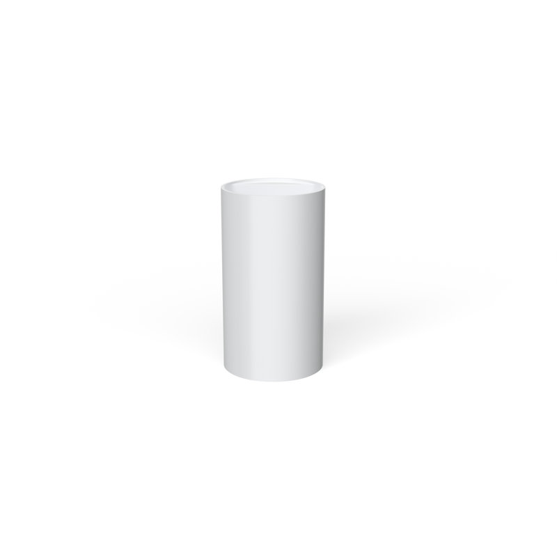 Badeloft Circular Stone Resin Freestanding Pedestal Bathroom Sink SB-03-A-G in Glossy White, Gloss White