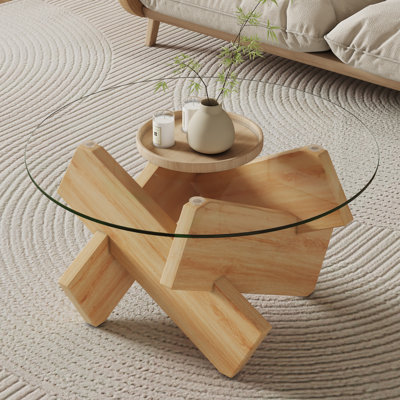 Lexghi Glass Top Single Coffee Table