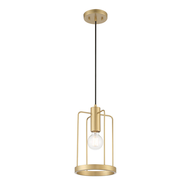 Luminaire suspendu cylindrique 1 lumière, Brume dorée