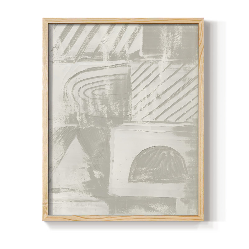 Symbol Scratch I Framed Print - Solid Wood, Natural, 11" H x 9" W