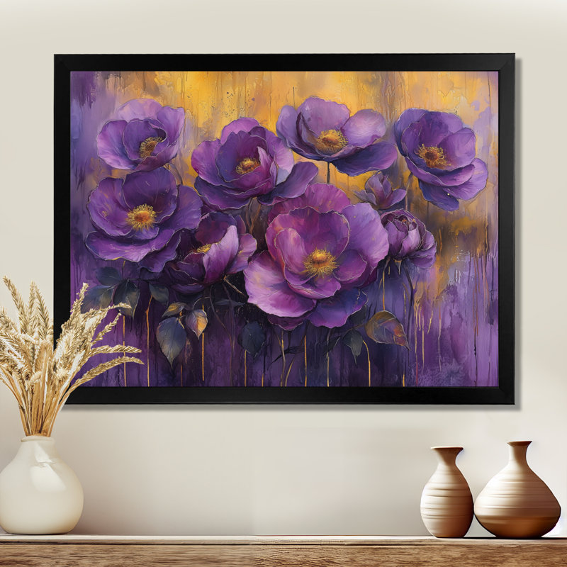 Dreamscape, lavande foncée, rose Radiance I - roses, art mural, Reproduction encadrée d'une seule photo, Noir