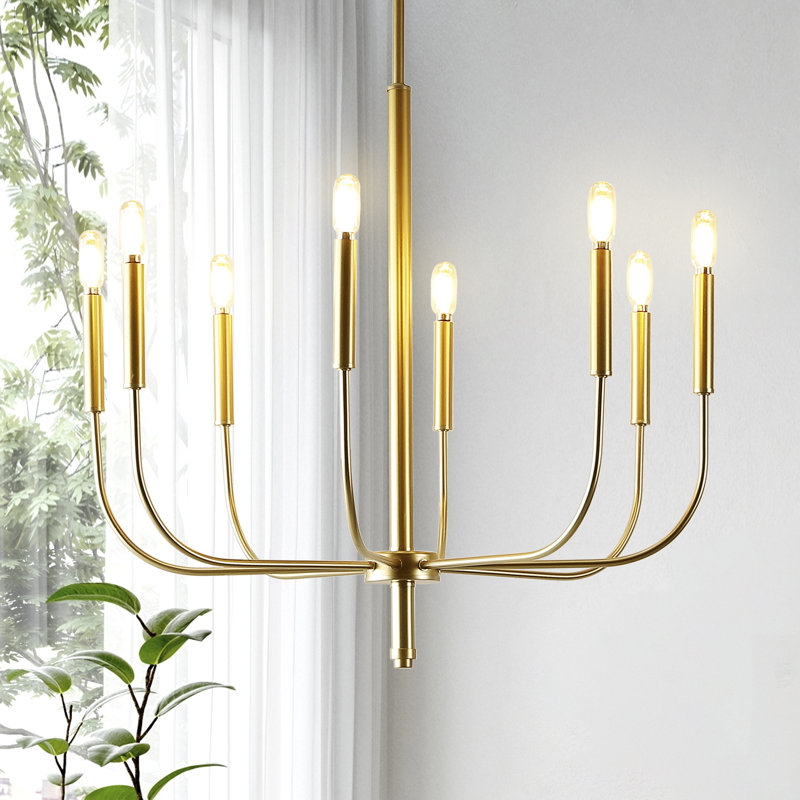 Exzavion 8 - Light Dimmable Classic / Traditional Chandelier, Gold Painting