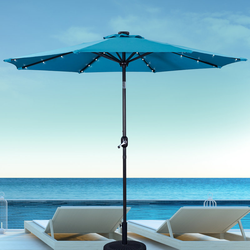  Parasol de marché 9 pi, Turquoise, H 90,6 po x l 108 po x P 108 po