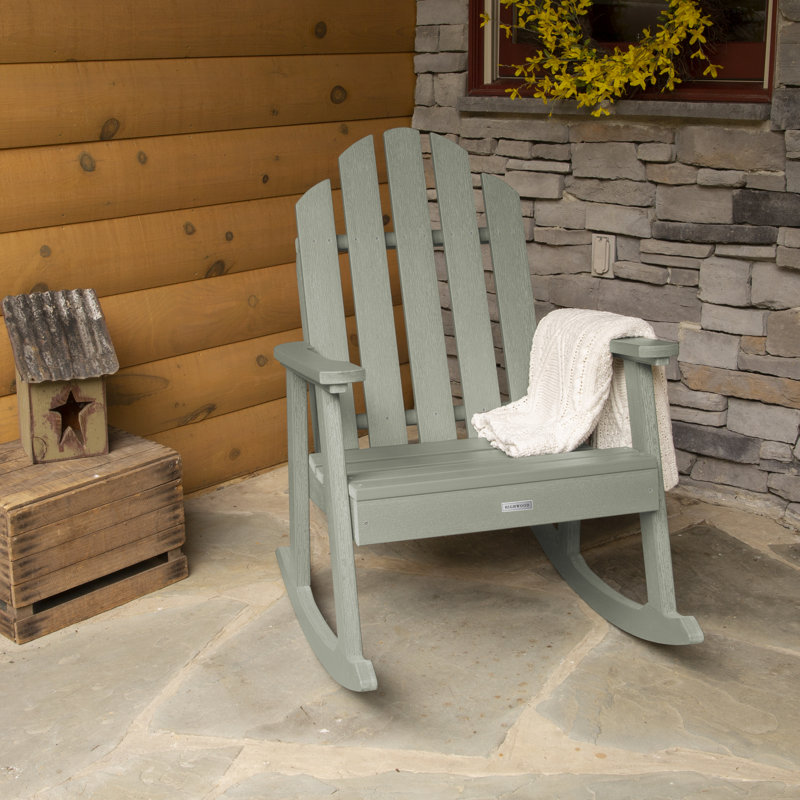 Chaise berçante d'extérieur en plastique Rialto, Eucalyptus