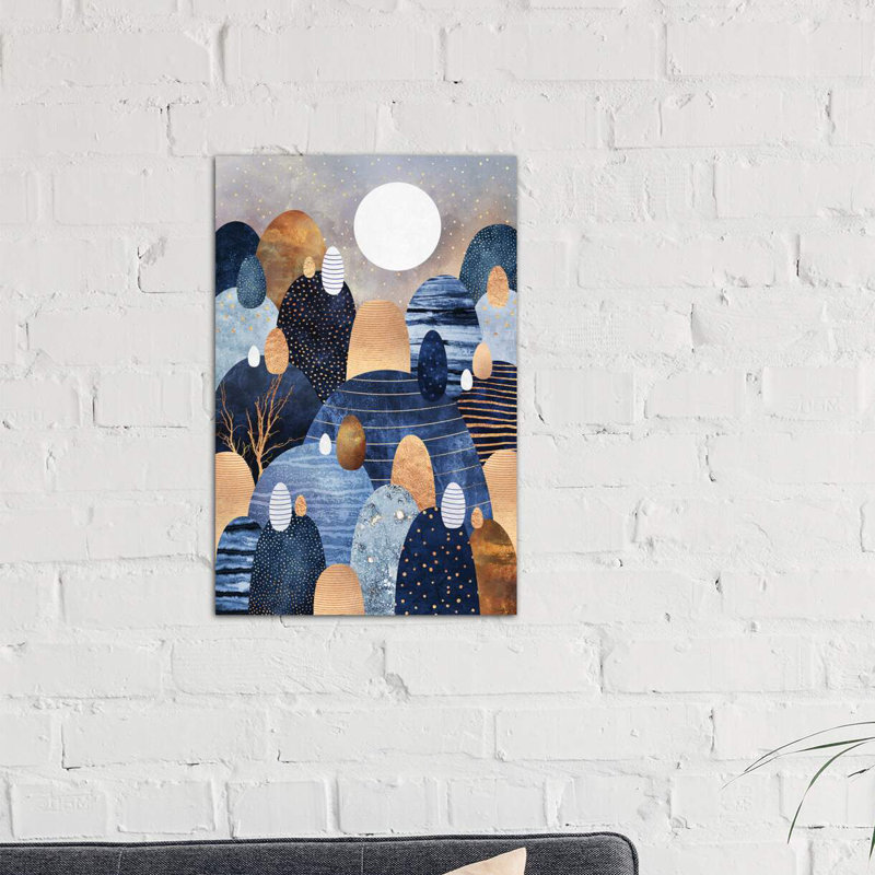 Little Land Of Pebbles, Blue by Elisabeth Fredriksson - Print on Canvas, 66.04 cm H x 45.72 cm W x 1.91 cm D, Wrapped Canvas