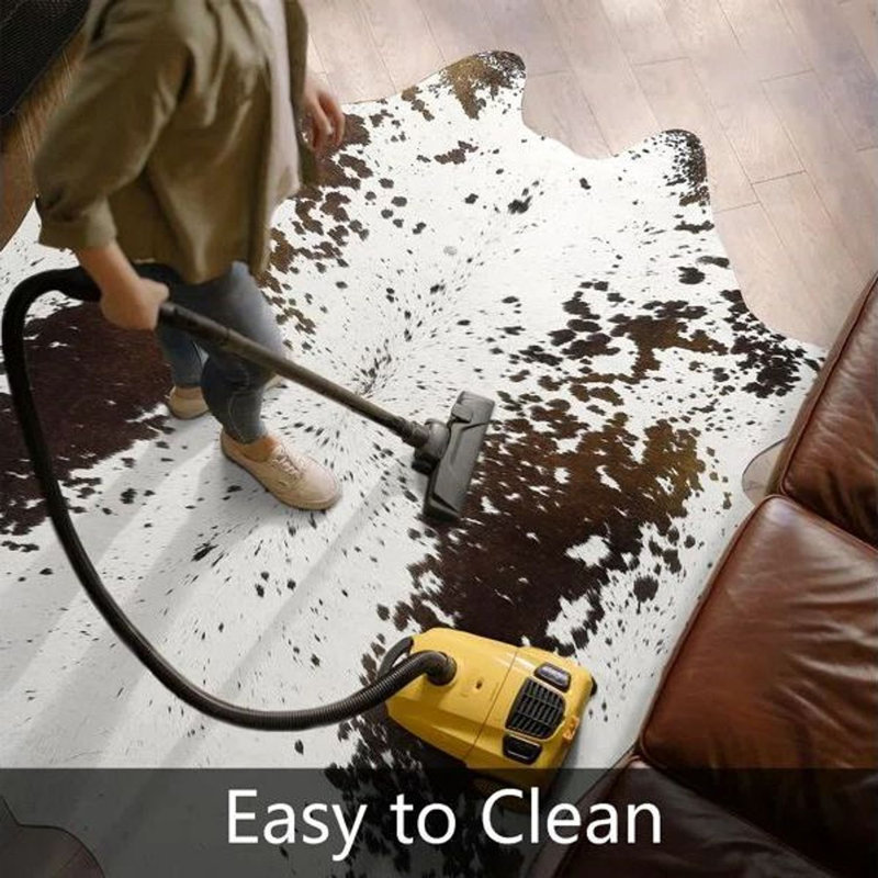 Western Decor Faux Fur Cowhide Rug, Novelty 4'6" x 5'2"