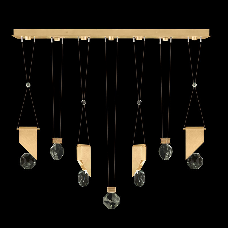 Luminaire suspendu linéaire l 60 po Aria, Or brossé