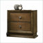 Ensemble de mobilier de chambre à coucher, lit double 3 pièces + 2 tables de chevet, brun noyer transitionnel | Bois d'ingénierie, bois d'hévéa | Lits standard