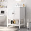 Meuble-lavabo moderne élégant de 24 pouces avec lavabo en céramique élégant et cadre en bois massif, tablette ouverte pour le rangement
